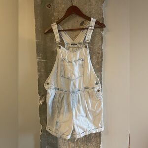 100% Cotton Wild Fable Light Wash Denim Overall Shorts